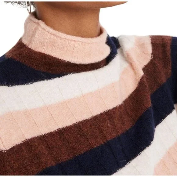 Madewell XS Evercrest Striped Mock Neck Sweater - Picture 3 of 7